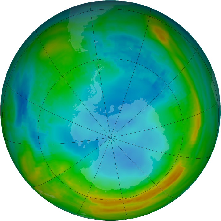 Antarctic ozone map for 28 July 1988